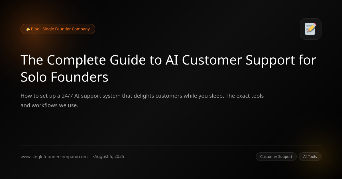 The Complete Guide to AI Customer Support for Solo Founders