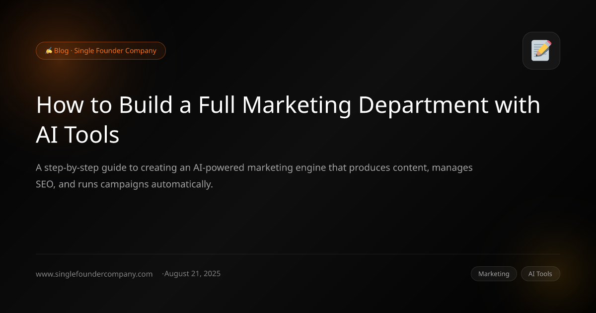 How to Build a Full Marketing Department with AI Tools