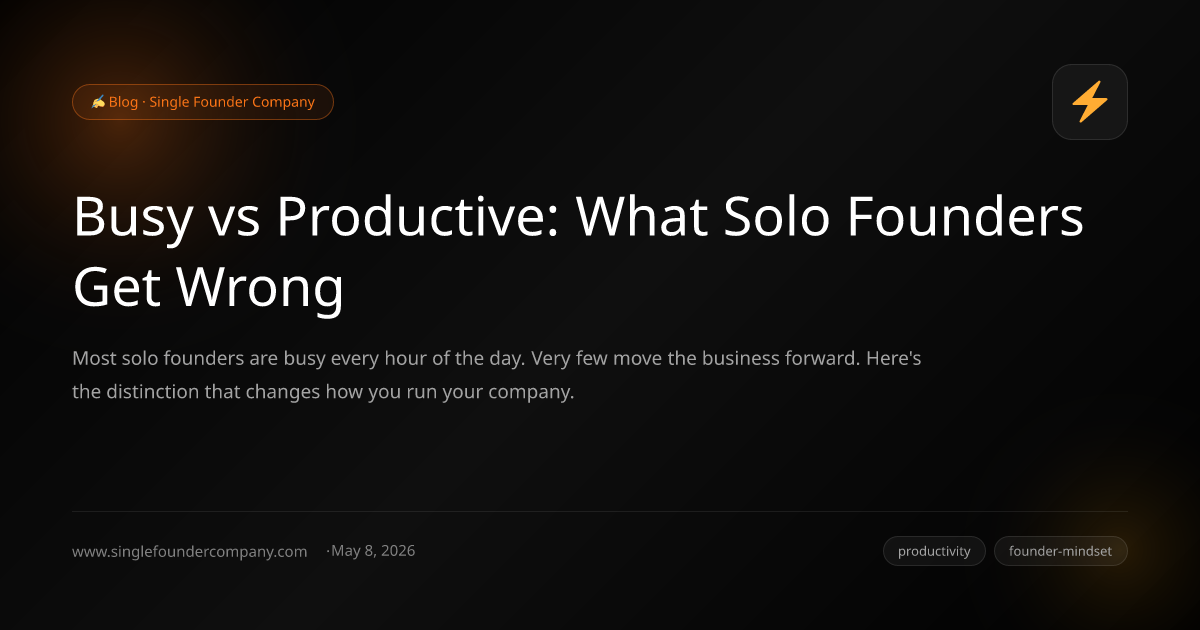Busy vs Productive: What Solo Founders Get Wrong