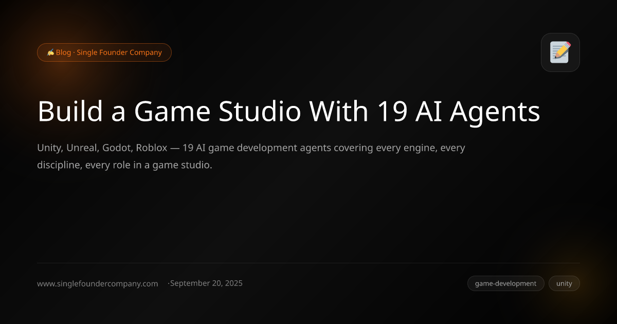 Build a Game Studio With 19 AI Agents