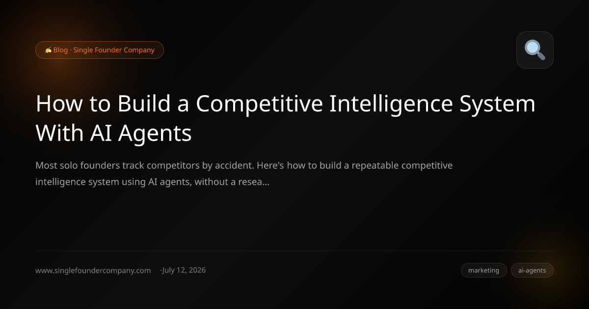 How to Build a Competitive Intelligence System With AI Agents