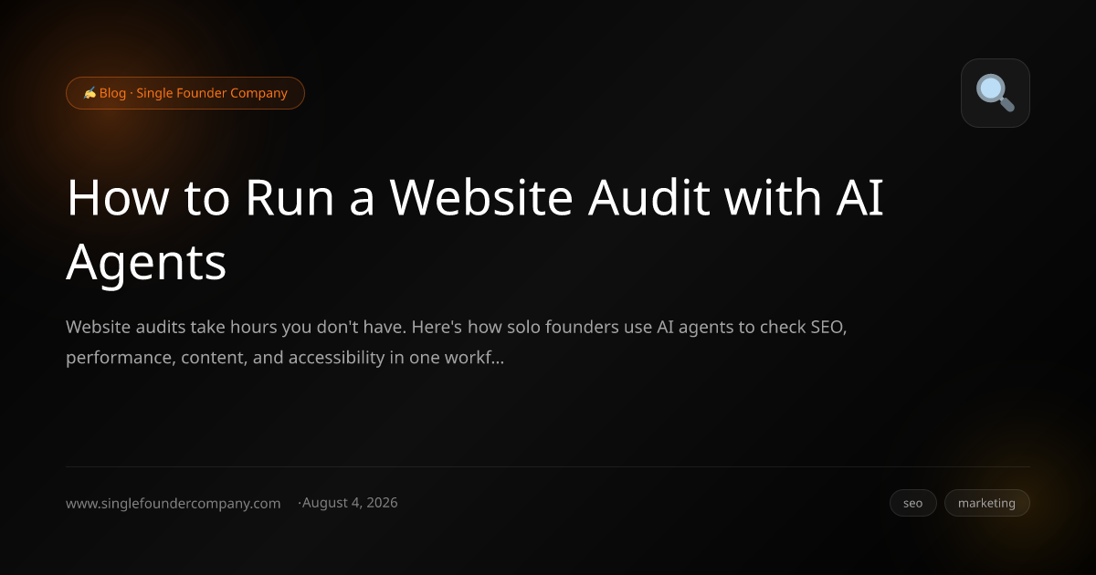 How to Run a Website Audit with AI Agents