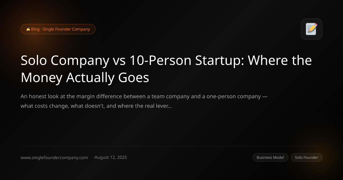 Solo Company vs 10-Person Startup: Where the Money Actually Goes