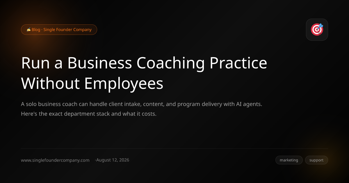 Run a Business Coaching Practice Without Employees