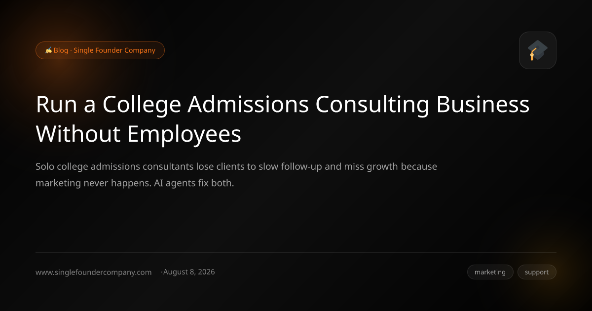 Run a College Admissions Consulting Business Without Employees