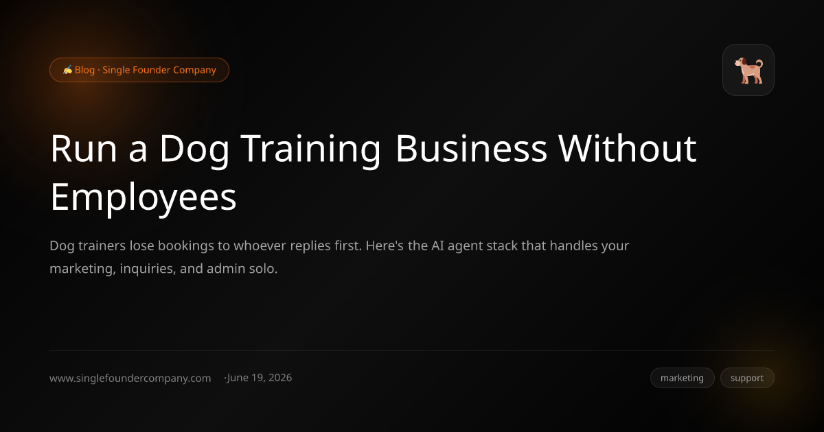 Run a Dog Training Business Without Employees