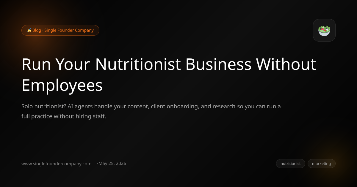 Run Your Nutritionist Business Without Employees
