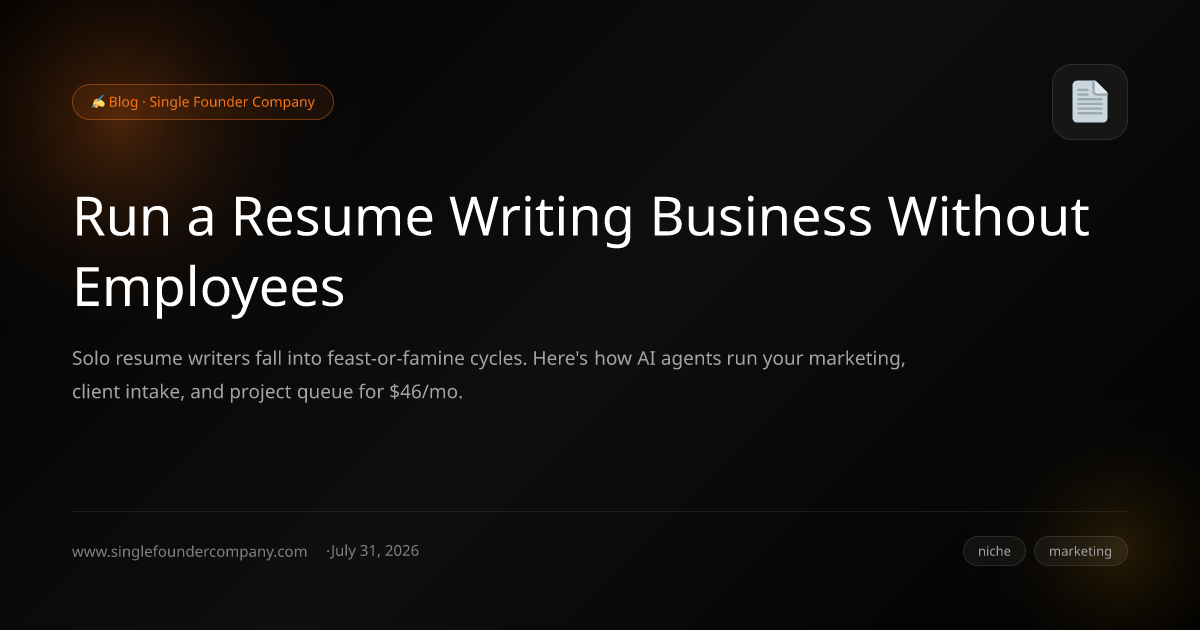 Run a Resume Writing Business Without Employees
