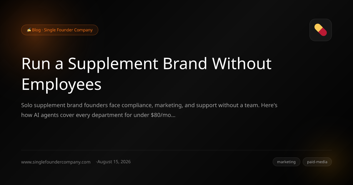 Run a Supplement Brand Without Employees