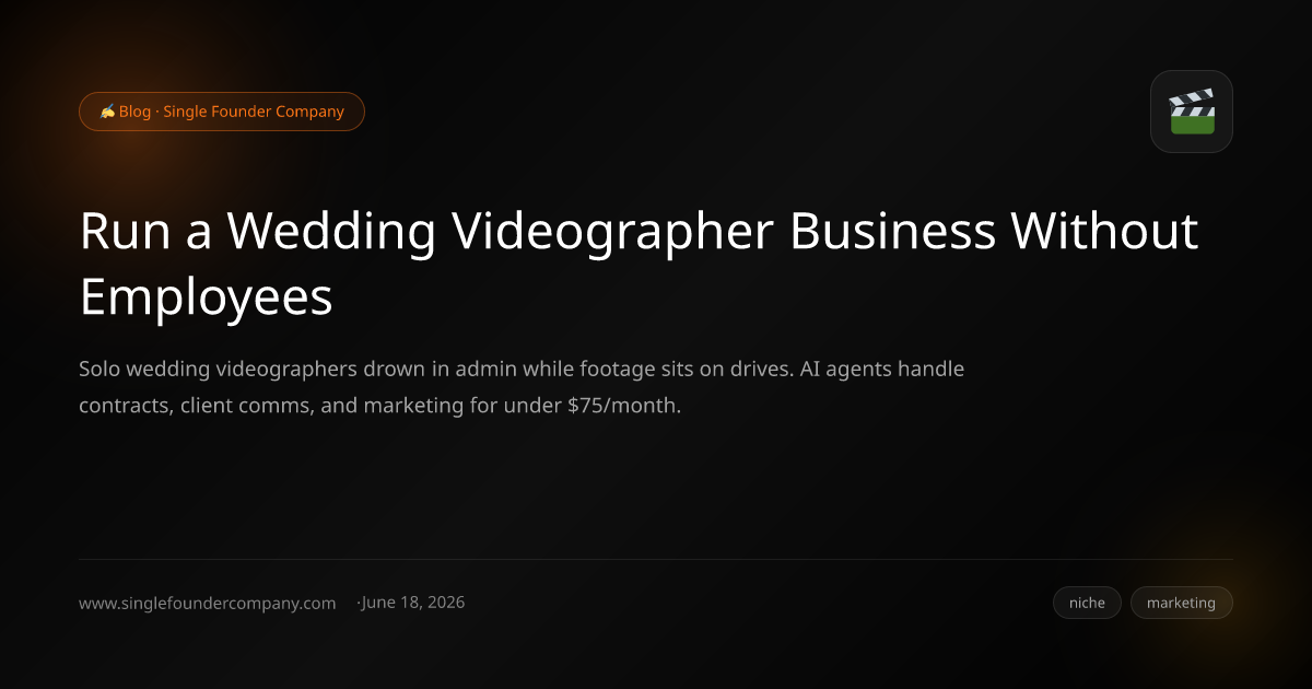 Run a Wedding Videographer Business Without Employees