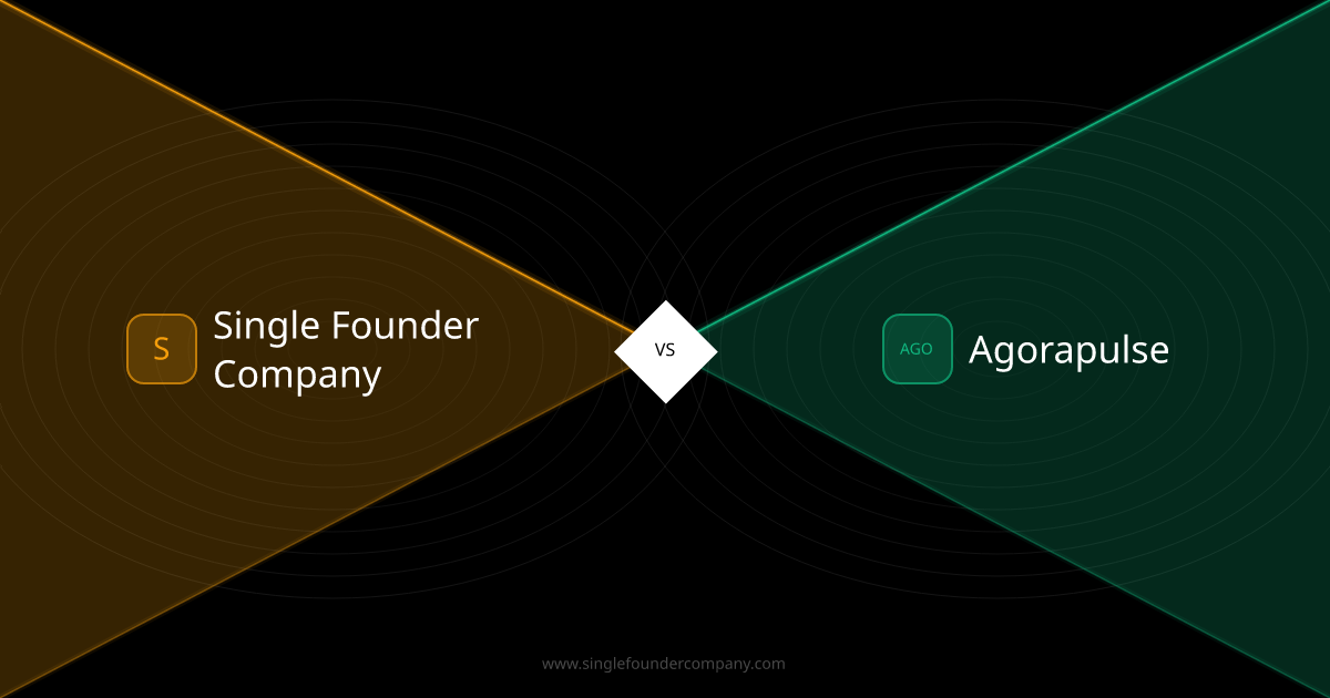 Single Founder Company vs Agorapulse — Scheduler vs AI Team