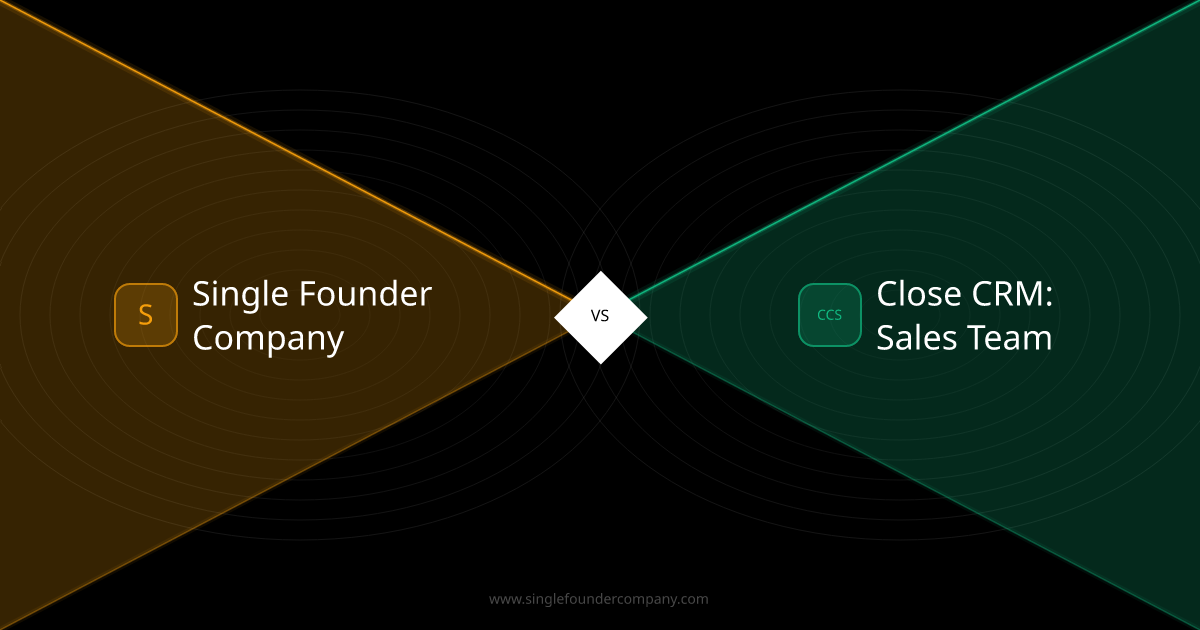 Single Founder Company vs Close CRM: Sales Team vs Sales Tool