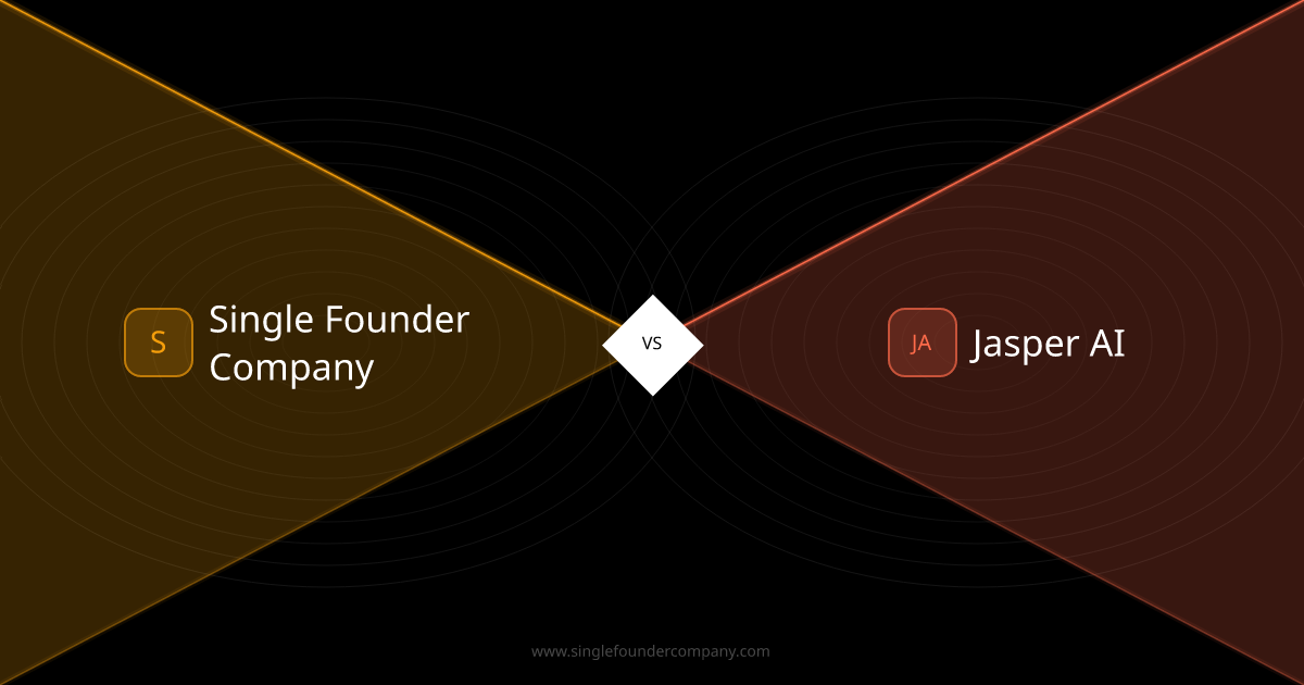 Single Founder Company vs Jasper AI — Content Tool vs Complete AI Company