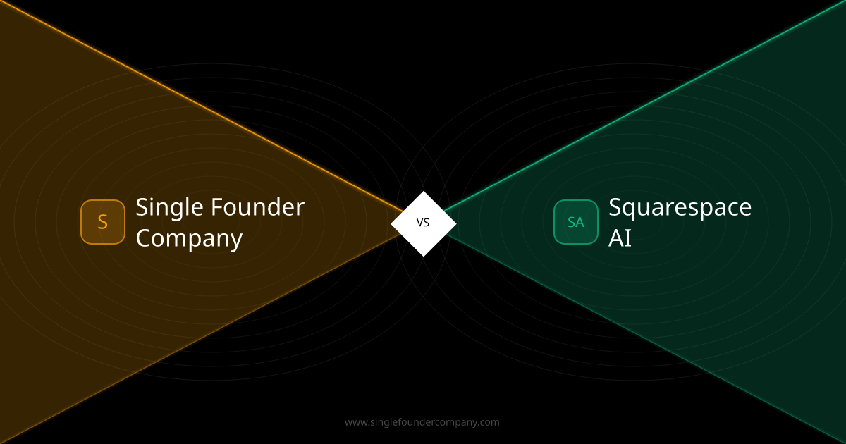 Single Founder Company vs Squarespace AI — Website vs Company