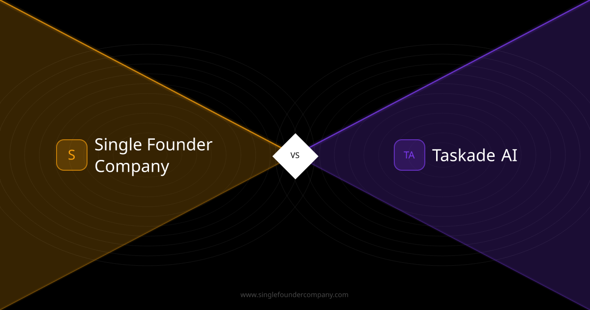 Single Founder Company vs Taskade AI — Project Tool vs AI Company