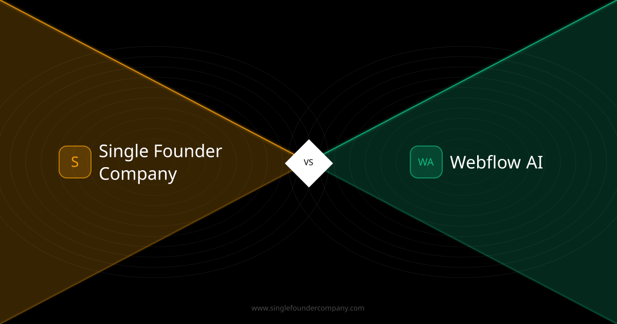 Single Founder Company vs Webflow AI — Site Builder vs AI Team