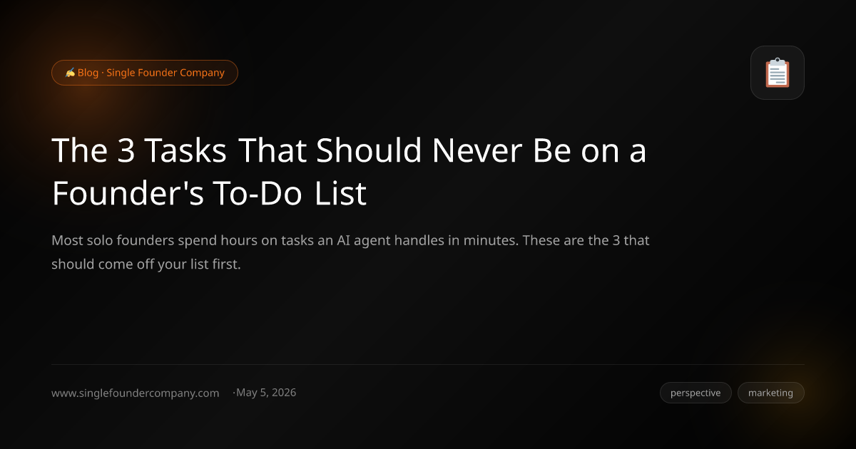 The 3 Tasks That Should Never Be on a Founder's To-Do List
