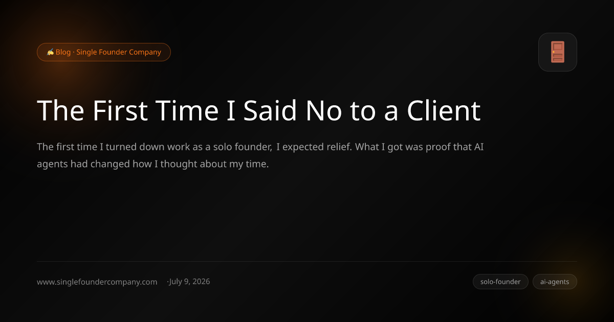 The First Time I Said No to a Client