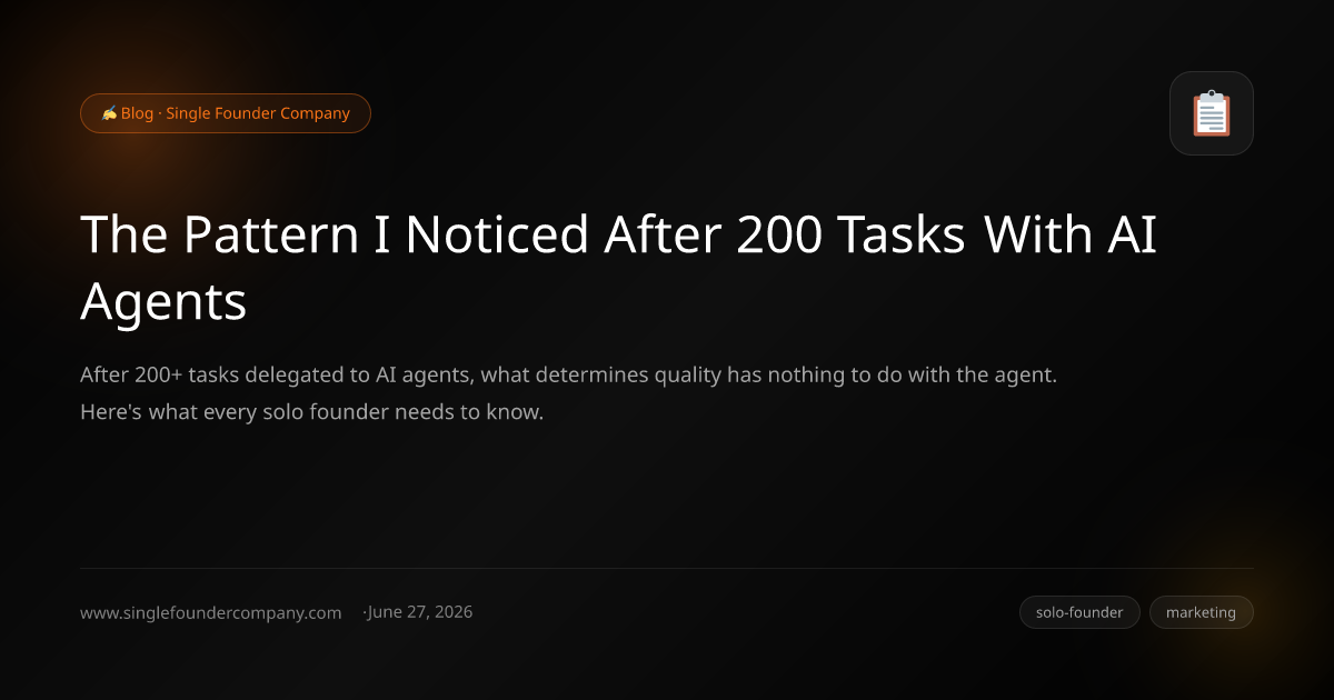 The Pattern I Noticed After 200 Tasks With AI Agents