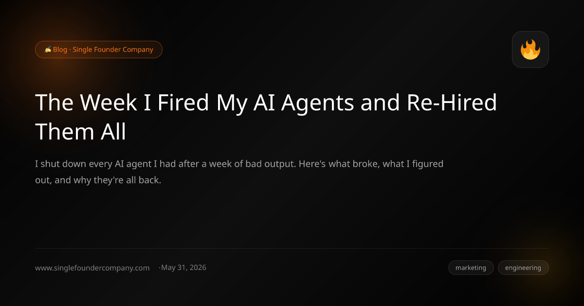 The Week I Fired My AI Agents and Re-Hired Them All