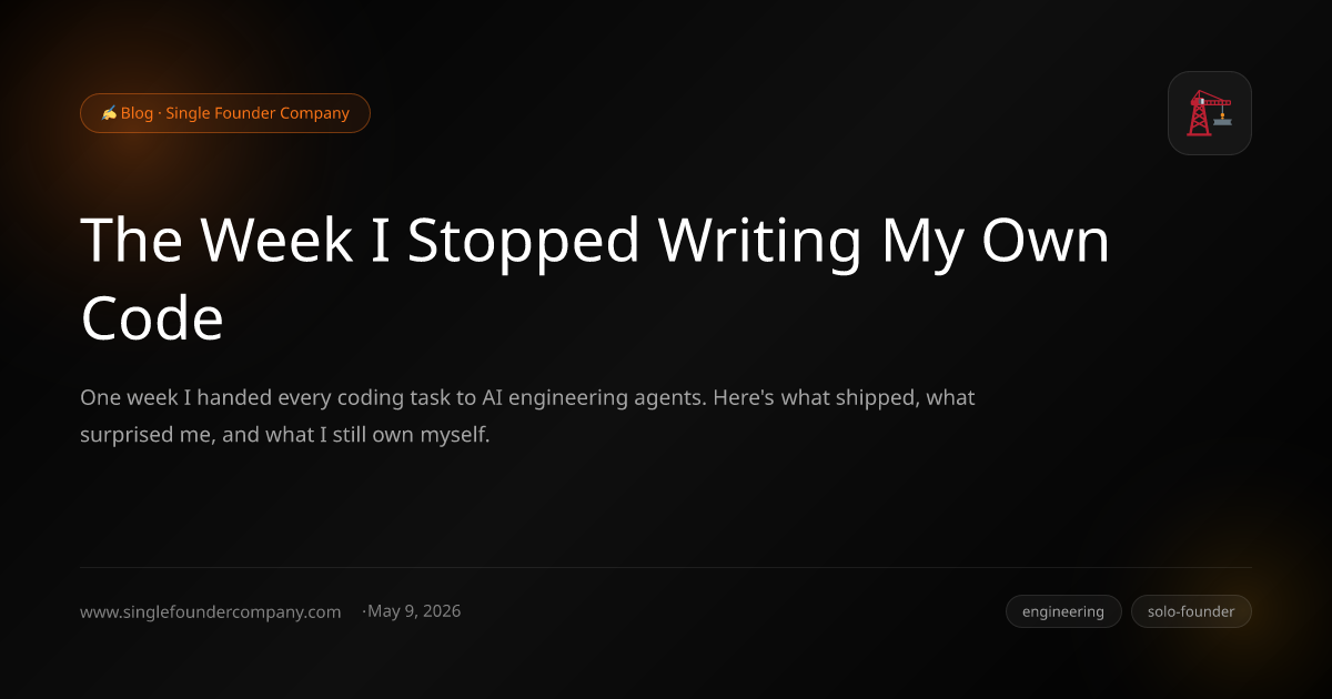 The Week I Stopped Writing My Own Code