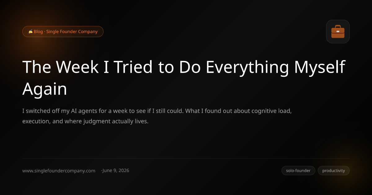 The Week I Tried to Do Everything Myself Again