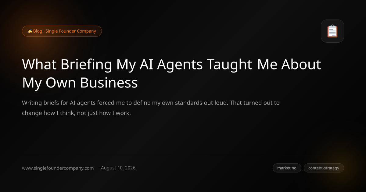 What Briefing My AI Agents Taught Me About My Own Business