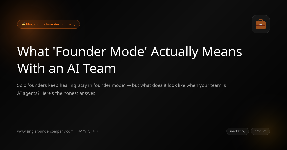 What 'Founder Mode' Actually Means With an AI Team