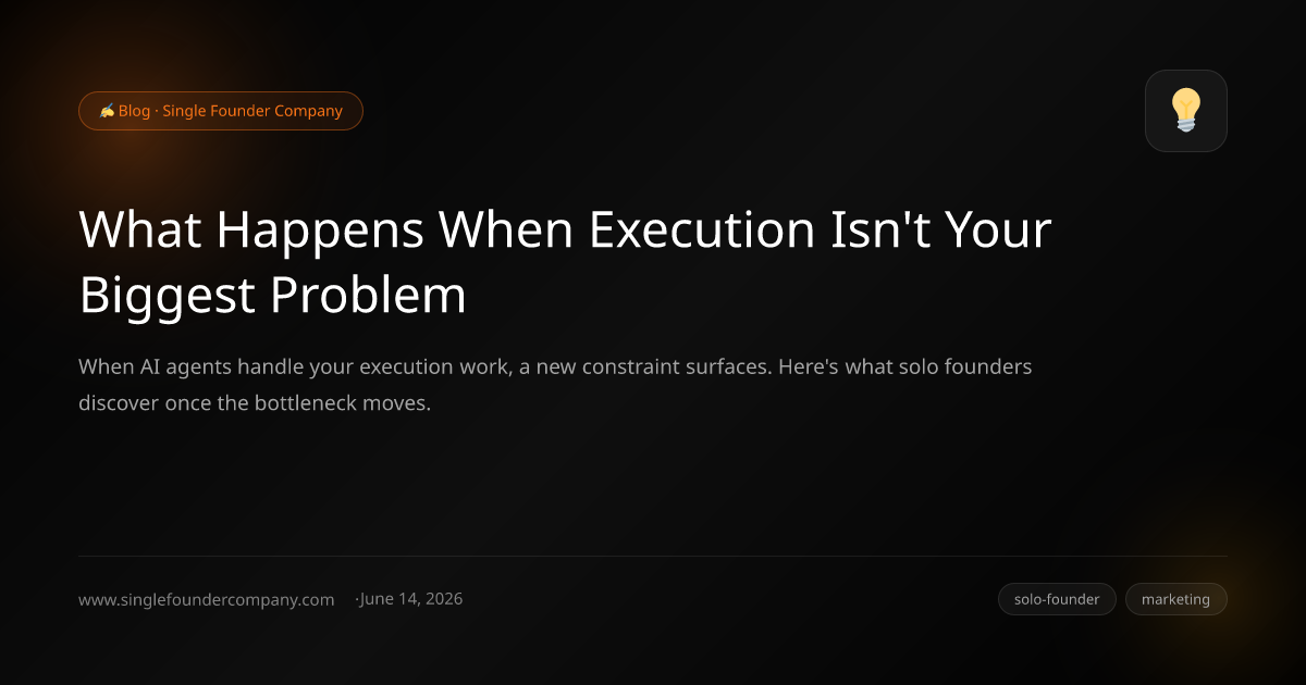 What Happens When Execution Isn't Your Biggest Problem