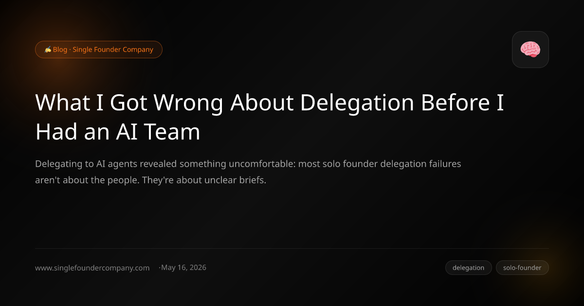 What I Got Wrong About Delegation Before I Had an AI Team