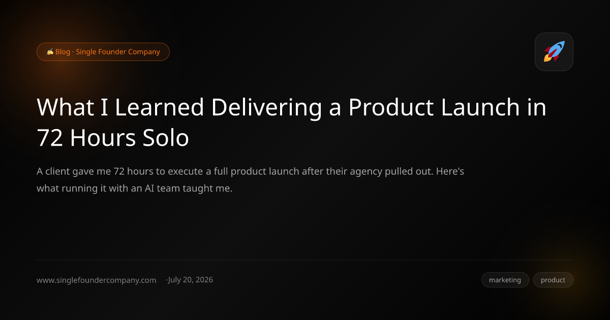What I Learned Delivering a Product Launch in 72 Hours Solo