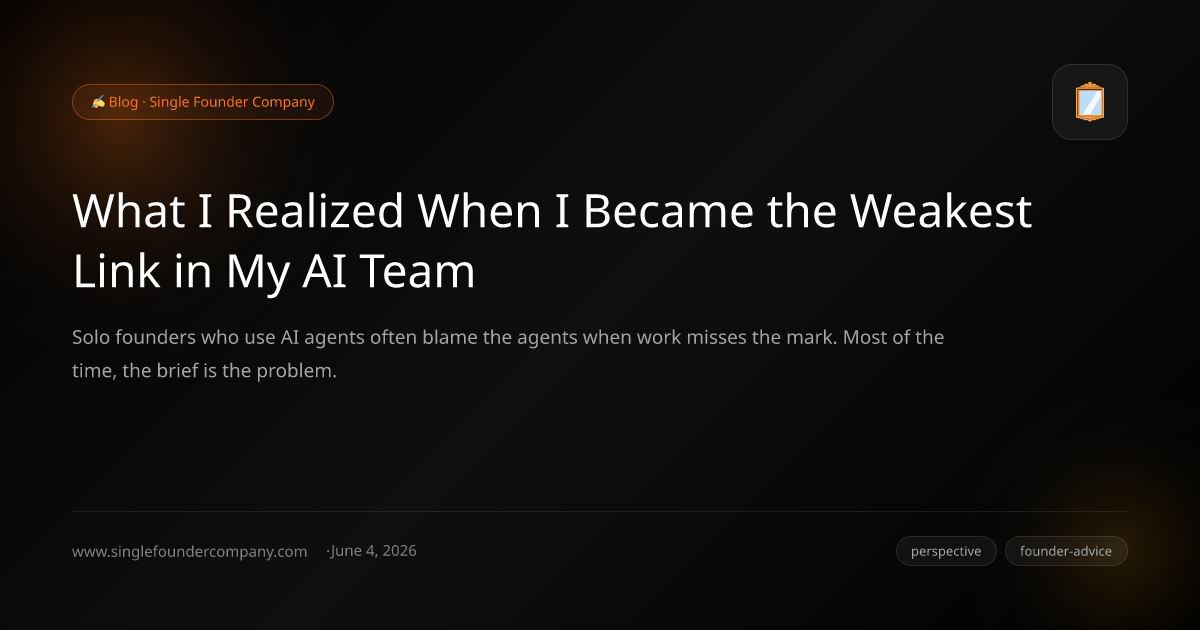 What I Realized When I Became the Weakest Link in My AI Team