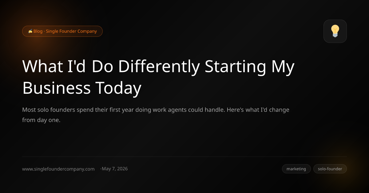 What I'd Do Differently Starting My Business Today