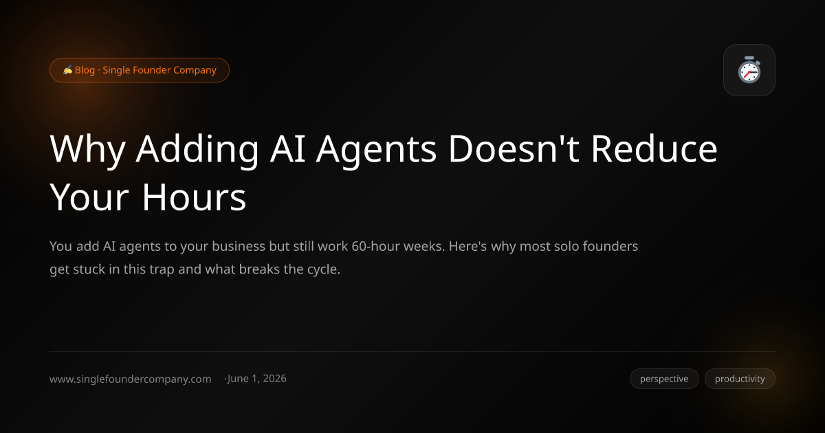 Why Adding AI Agents Doesn't Reduce Your Hours