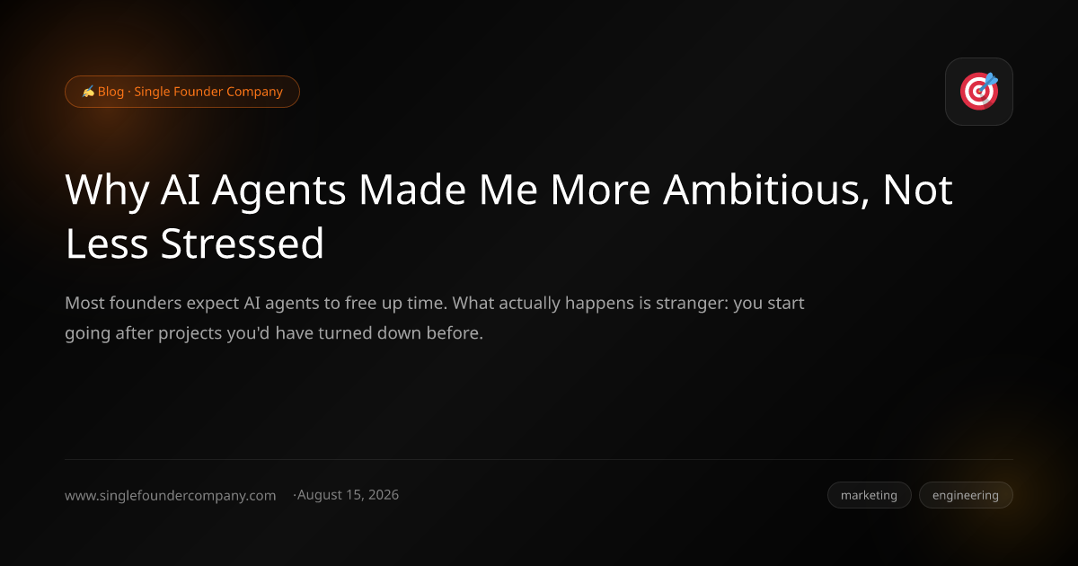 Why AI Agents Made Me More Ambitious, Not Less Stressed