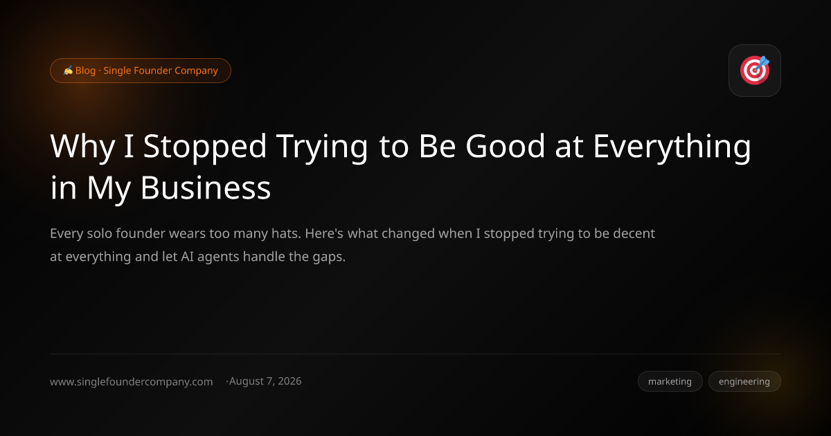 Why I Stopped Trying to Be Good at Everything in My Business