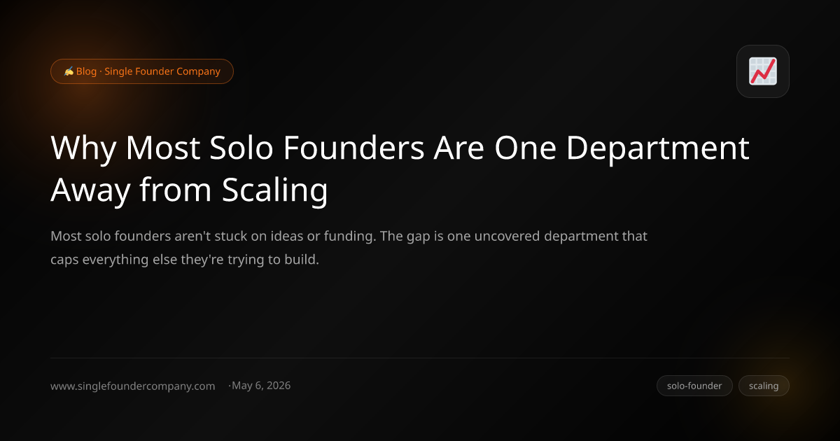Why Most Solo Founders Are One Department Away from Scaling
