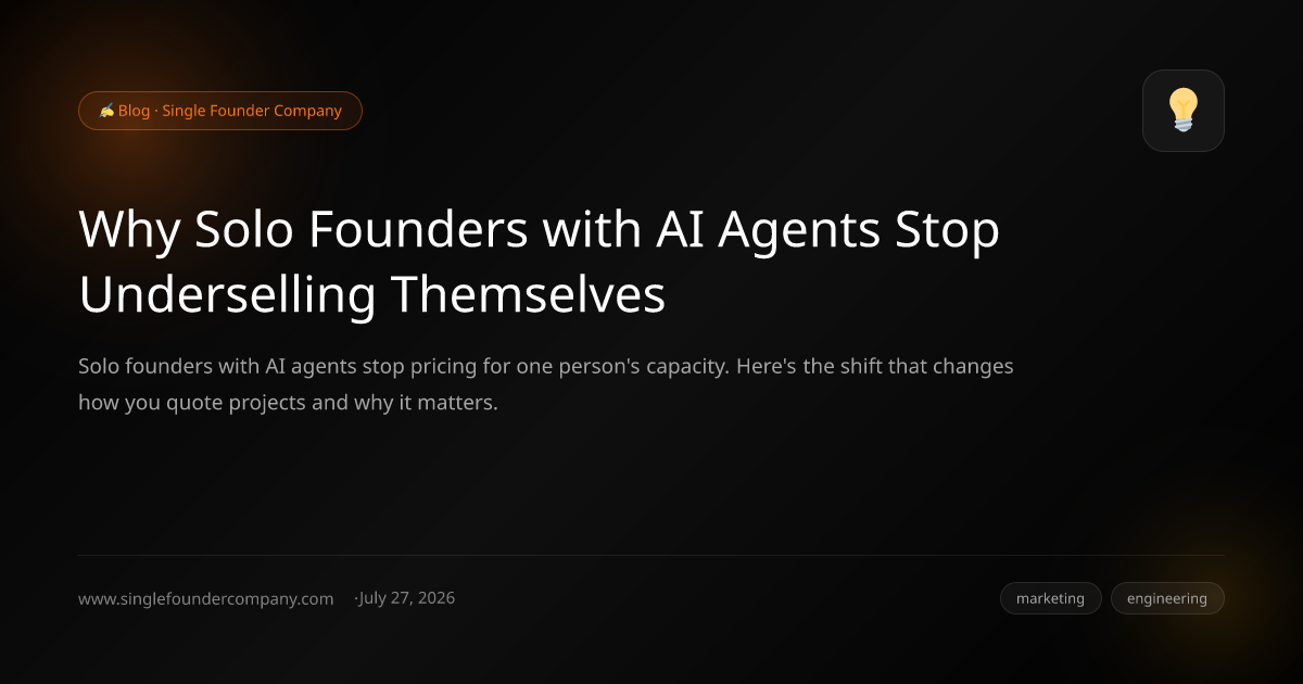 Why Solo Founders with AI Agents Stop Underselling Themselves