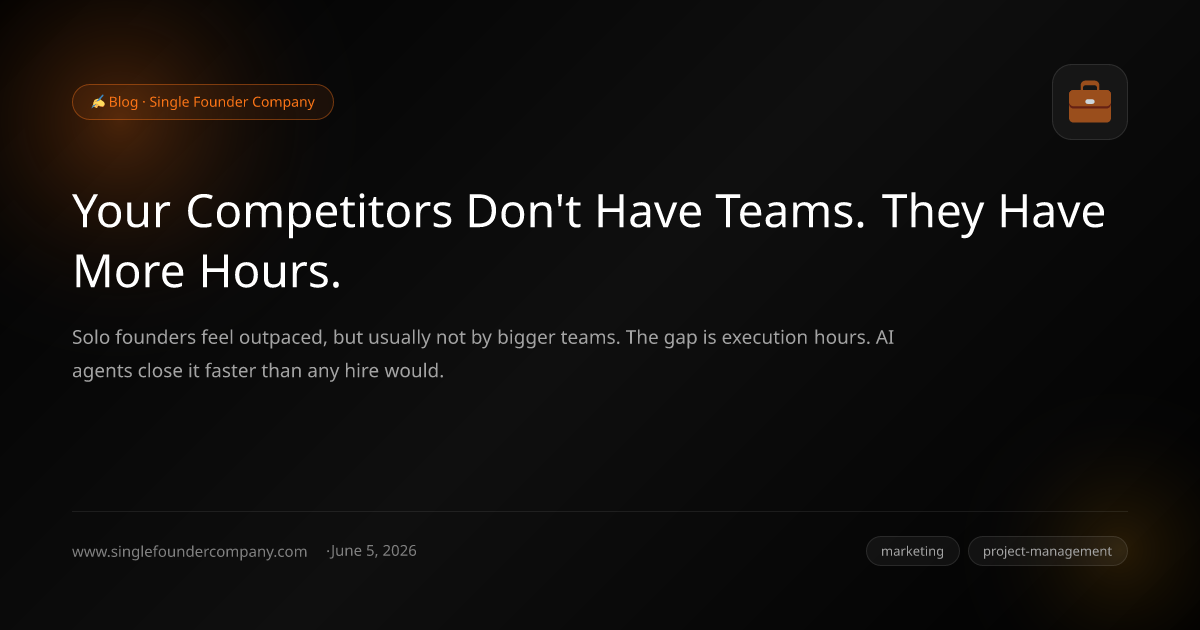 Your Competitors Don't Have Teams. They Have More Hours.